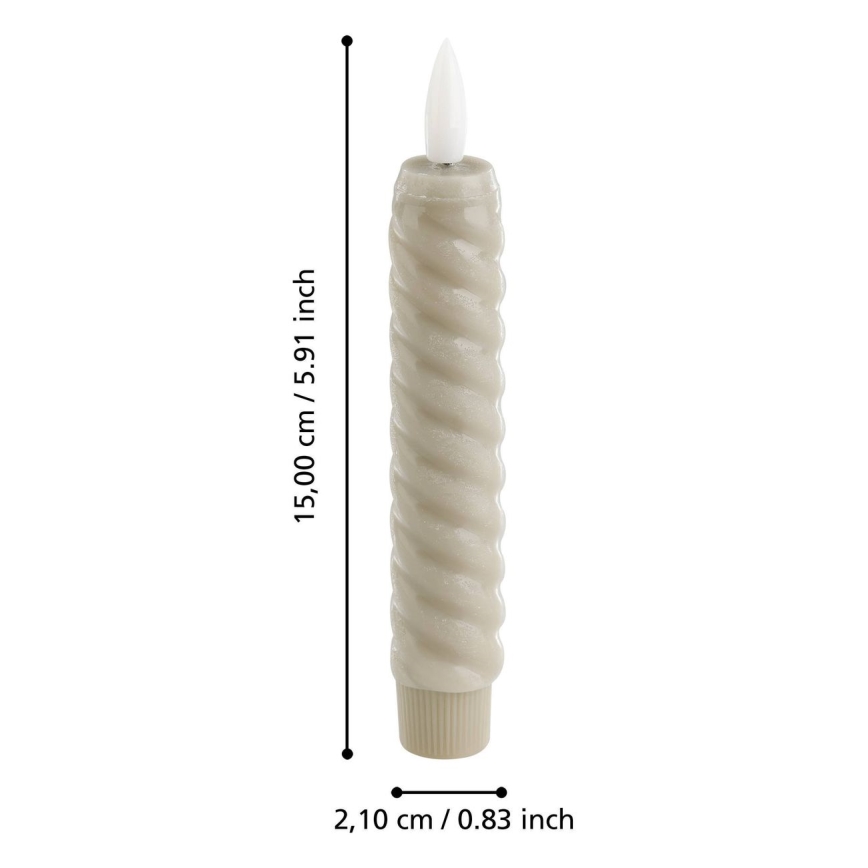Eglo - SET 2x LED Svijeća LED/1xAAA 15 cm bež