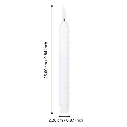 Eglo - SET 2x LED Svijeća LED/1xAAA 25 cm bijela