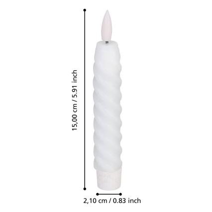 Eglo - SET 2x LED Svijeća LED/1xAAA 15 cm bijela