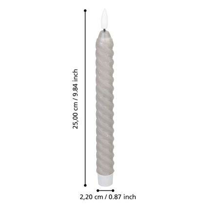 Eglo - SET 2x LED Svijeća LED/1xAAA 25 cm siva