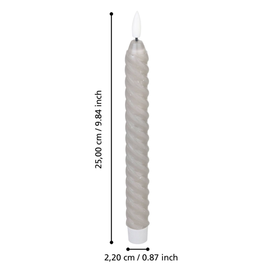 Eglo - SET 2x LED Svijeća LED/1xAAA 25 cm siva