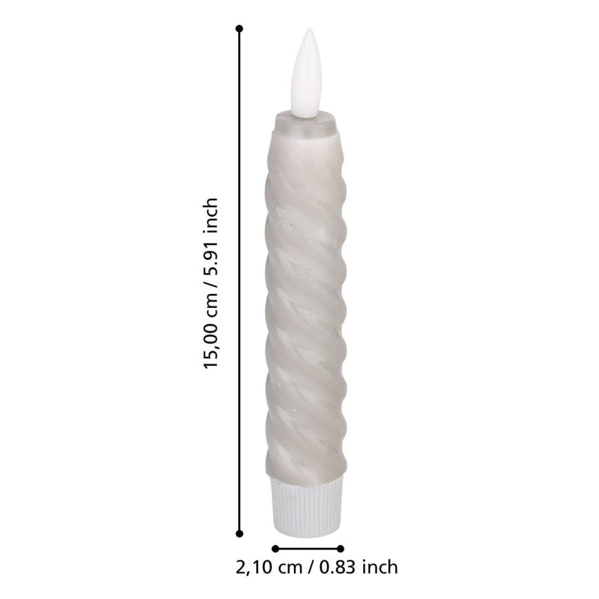 Eglo - SET 2x LED Svijeća LED/1xAAA 15 cm siva