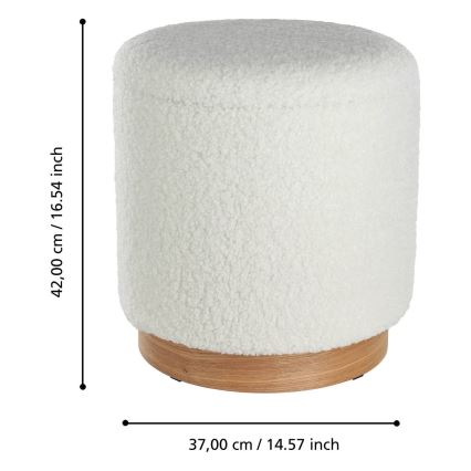 Eglo - SET 2x Tabureta promjera 30,5/37 cm bijela