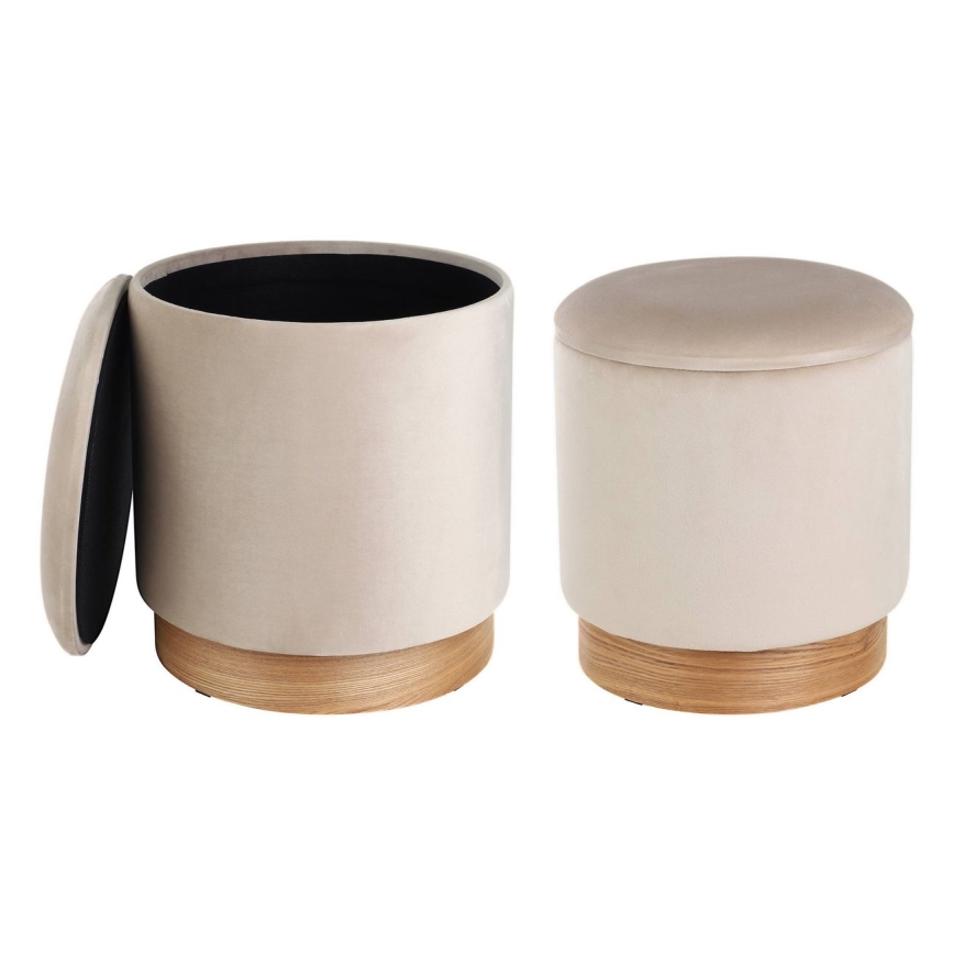 Eglo - SET 2x Tabureta promjera 30,5/37 cm bež