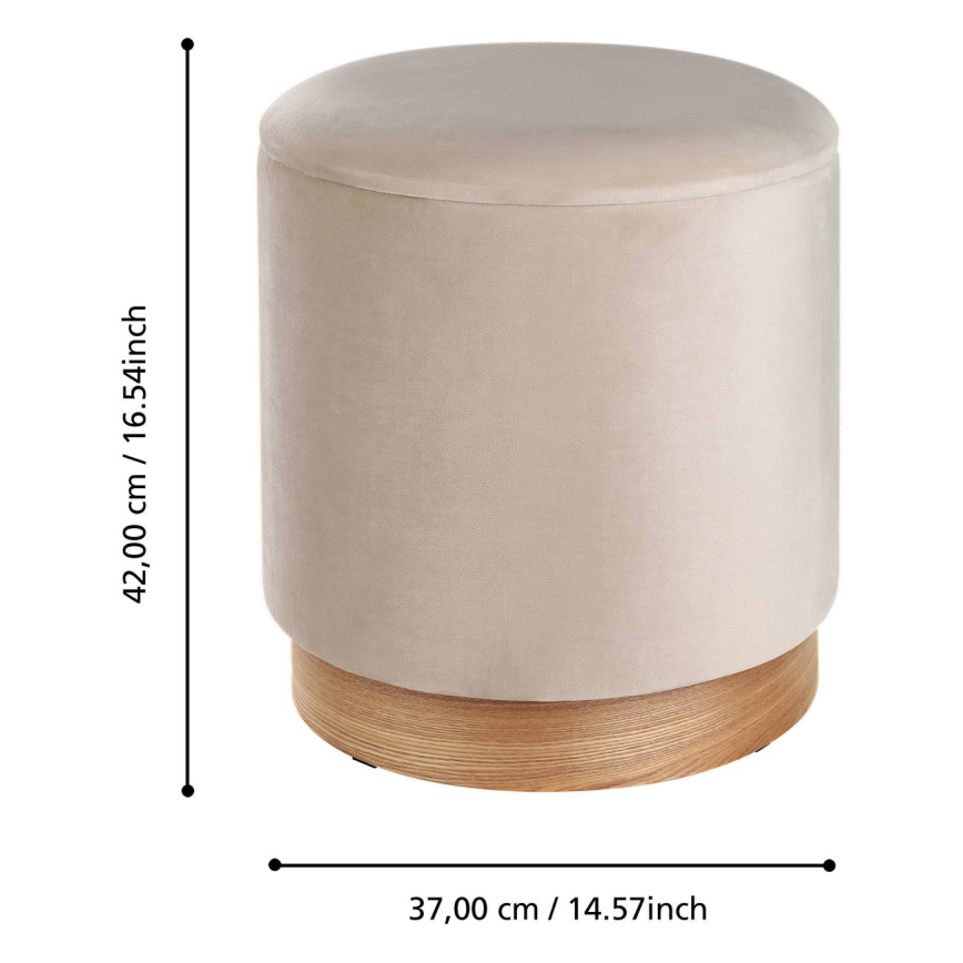 Eglo - SET 2x Tabureta promjera 30,5/37 cm bež