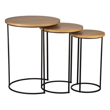 Eglo 424053 - SET od 3 stolića TOWADA smeđi/crni