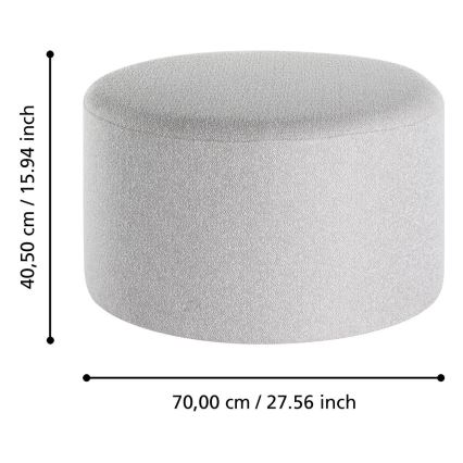 Eglo - SET 2x Tabure pr. 45,5/70 cm siva