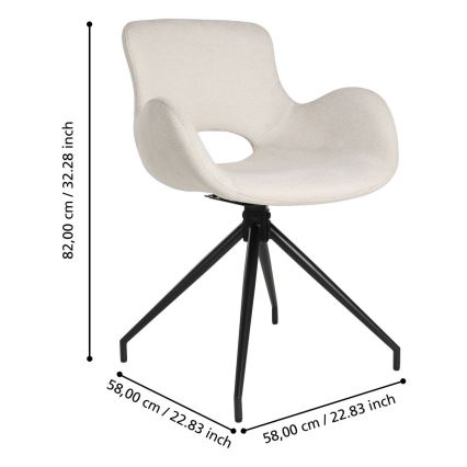 Eglo - Blagovaonska stolica 82x58 cm krem/crna