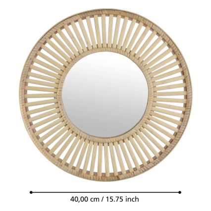 Eglo 425037 - Zidno ogledalo MITSUKE, promjer 40 cm, bambus