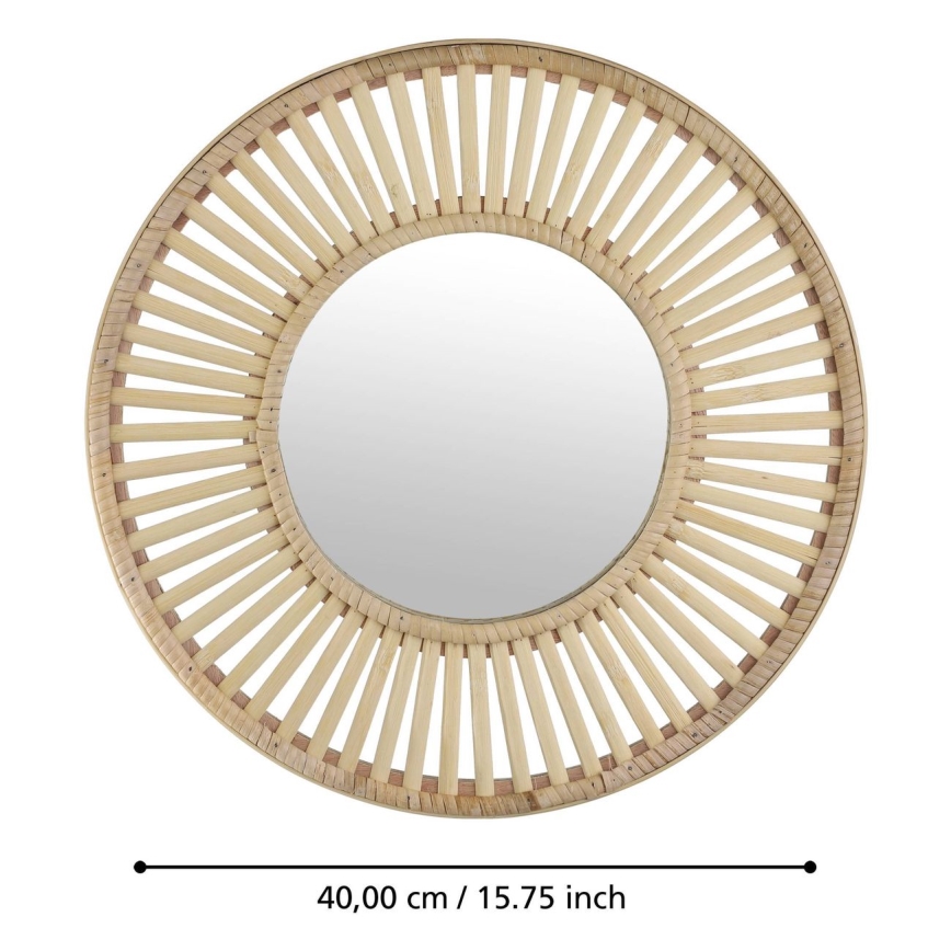 Eglo 425037 - Zidno ogledalo MITSUKE, promjer 40 cm, bambus