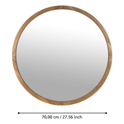 Eglo - Zidno ogledalo pr. 70 cm smeđa