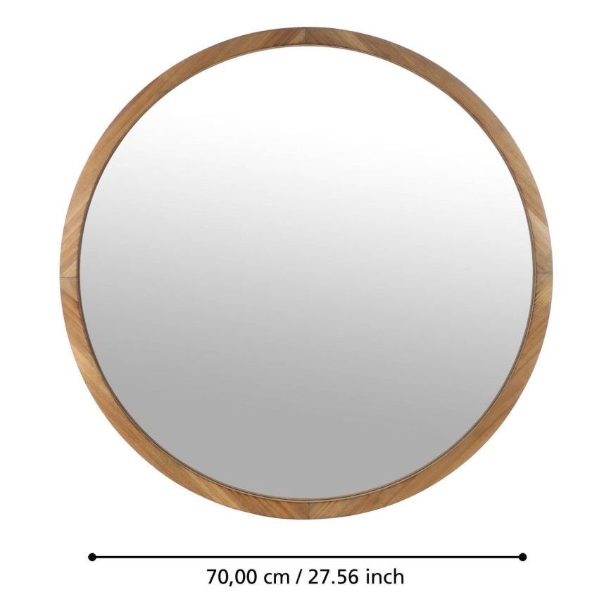 Eglo - Zidno ogledalo pr. 70 cm smeđa