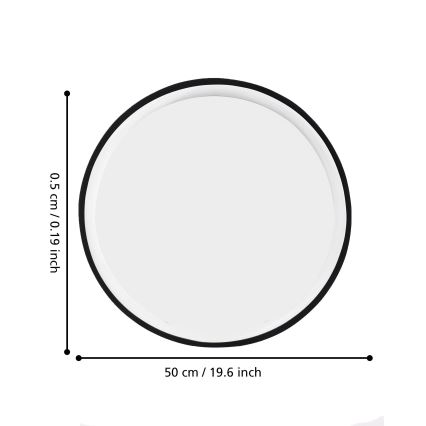Eglo 425042 - Zidno ogledalo BANI, promjer 31 cm, crno