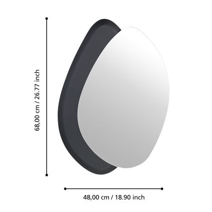 Eglo 425051 - Zidno ogledalo LIOMA 68x48 cm jela/crna