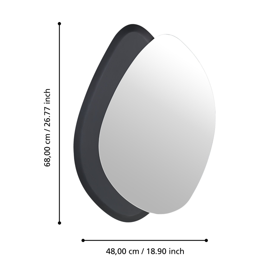 Eglo 425051 - Zidno ogledalo LIOMA 68x48 cm jela/crna