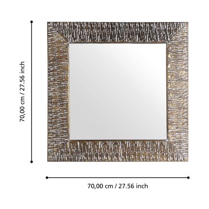 Eglo 425075 - Zidno ogledalo TOAMASINA 70x70 cm brončano