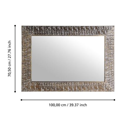 Eglo 425076 - Zidno ogledalo TOAMASINA 100x70,5 cm brončane boje