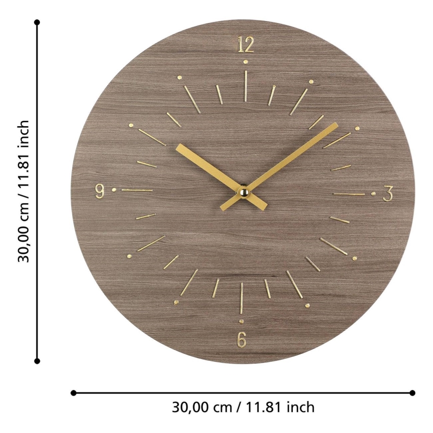 Eglo - Zidni sat 1xAA pr. 30 cm smeđa