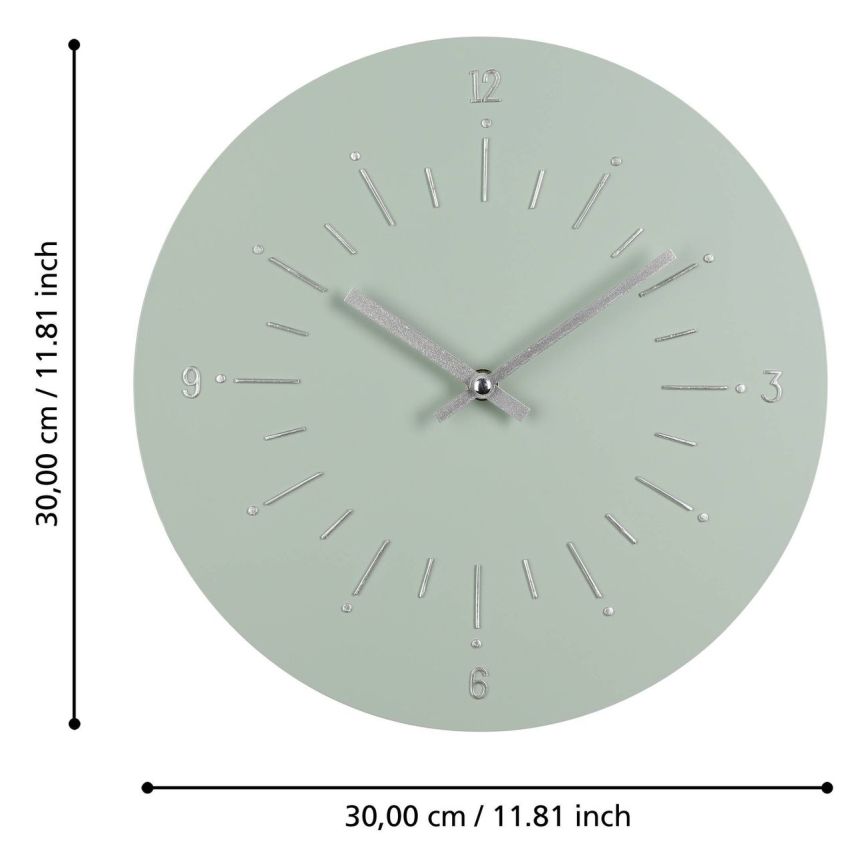 Eglo - Zidni sat 1xAA pr. 30 cm zelena