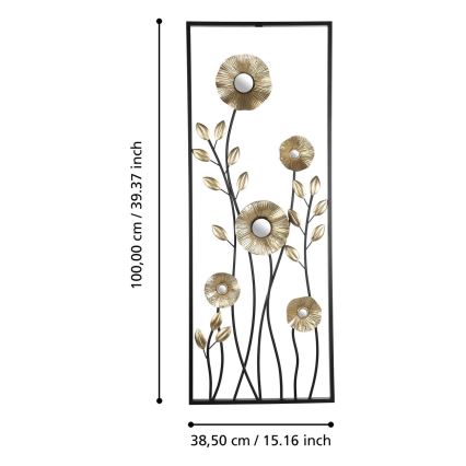Eglo - Zidna dekoracija 100x38,5 cm crna/zlatna