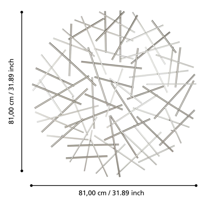 Eglo -  Zidna dekoracija pr. 81 cm mat krom