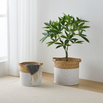 Eglo 426584 - Komplet od 2 dekorativne košare NANAE 30x31 cm, bijela/bež