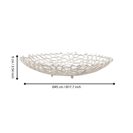 Eglo 427488 - Dekorativna zdjela KIMITSU Ø 45 cm srebrna