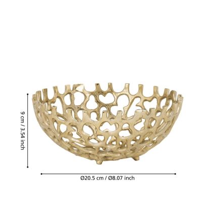 Eglo - Dekorativni poslužavnik pr. 20,5 cm zlatna