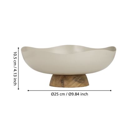 Eglo - Dekorativni poslužavnik pr. 25 cm bež