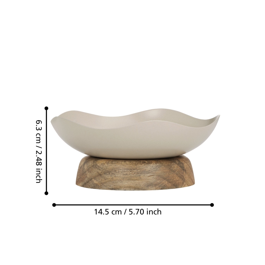 Eglo - Dekorativni poslužavnik pr. 14,5 cm bež
