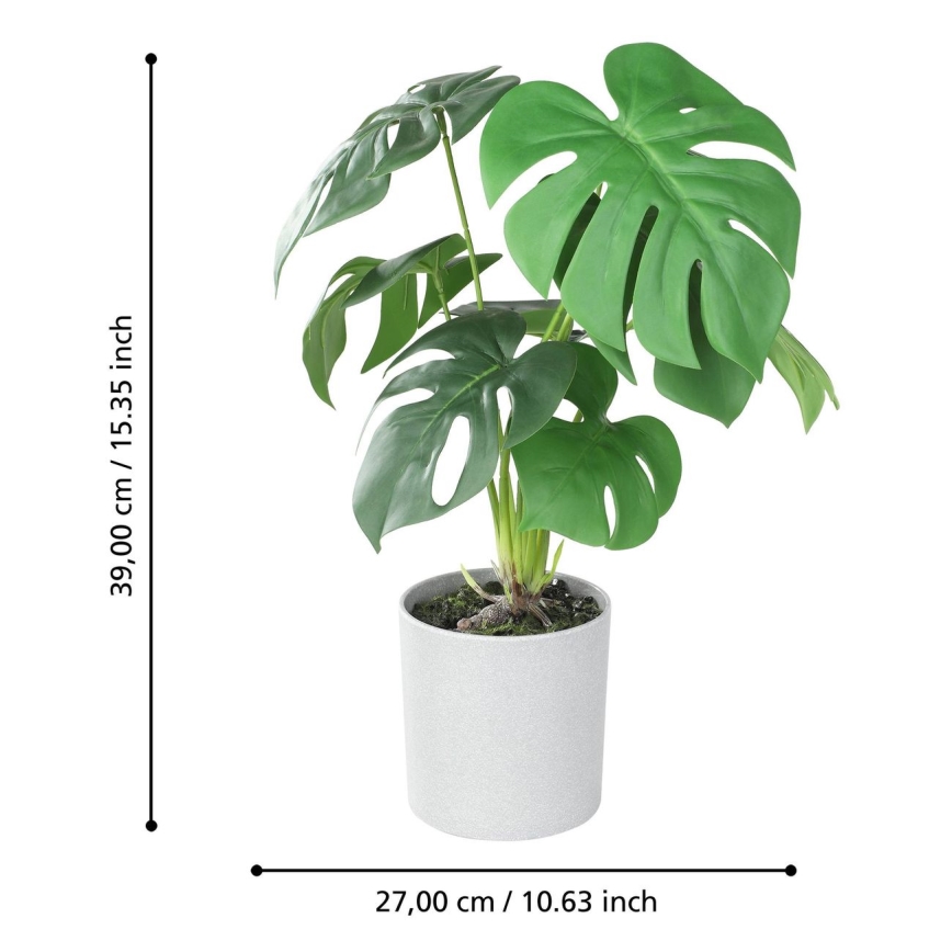 Eglo - Umjetna biljka u tegli za cvijeće 42x30 cm monstera