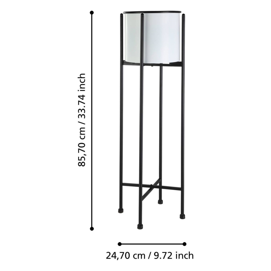 Eglo - Metalni cvjetnjak 85,7x24,7 cm bijela/crna