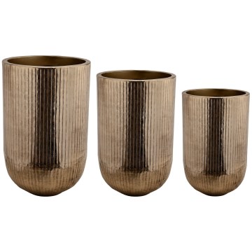 Eglo 428097 - SET od 3 metalnih vaza OKAYAMA 77 x 51 cm, brončane