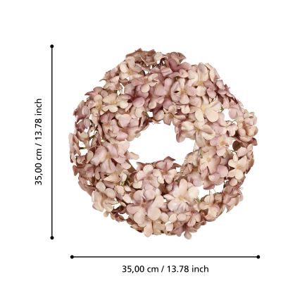 Eglo - Vijenac od umjetnog cvijeća pr. 35 cm ružičasta