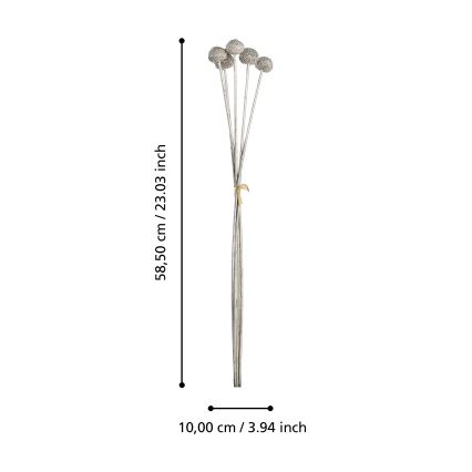Eglo - Umjetni cvijet 58,5 cm srebrna