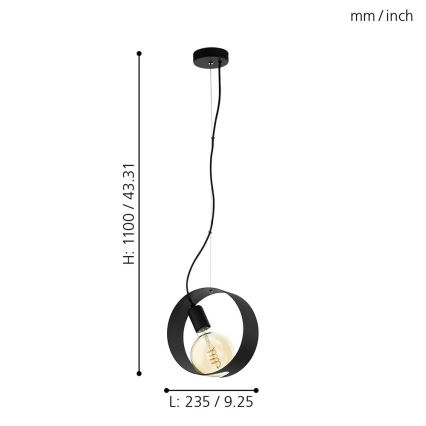 Eglo 43128 - LED luster na sajli MAIDENHEAD 1xE27/4W/230V