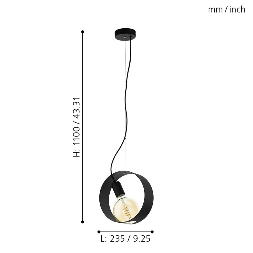 Eglo 43128 - LED luster na sajli MAIDENHEAD 1xE27/4W/230V
