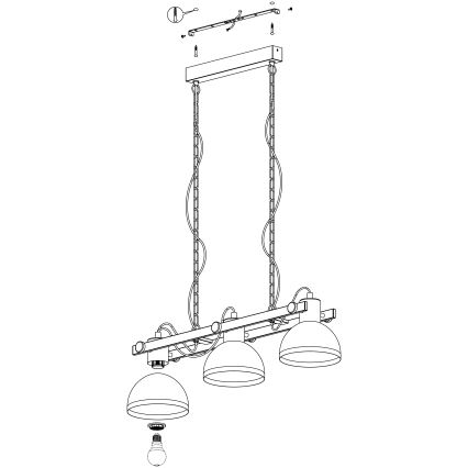 Eglo - Luster na lancu 3xE27/28W/230V