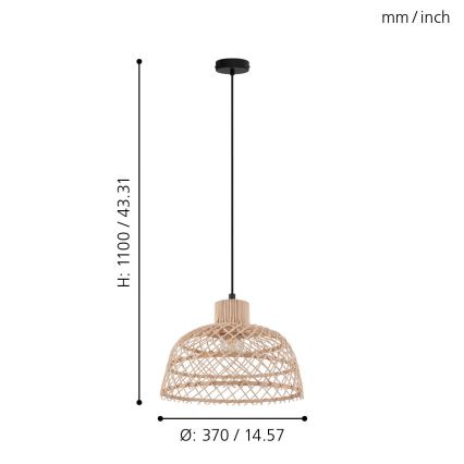 Eglo - Luster na sajli 1xE27/40W/230V