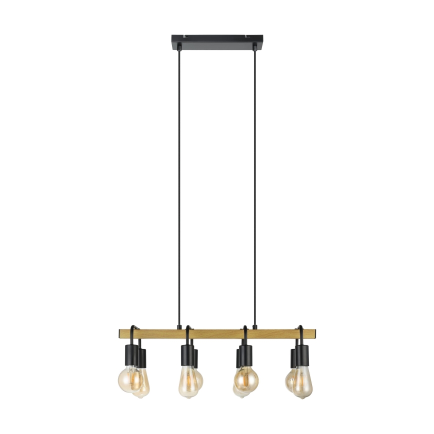 Eglo 43316 - Luster na sajli ERRIBERA 8xE27/40W/230V hrast/crna