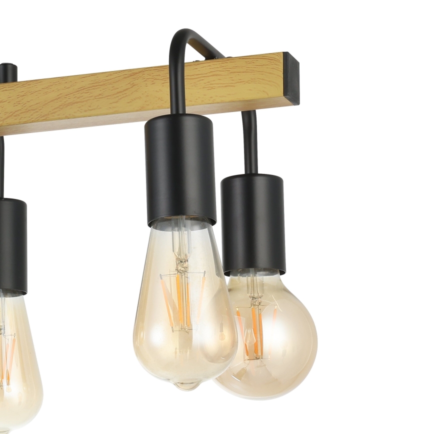 Eglo 43316 - Luster na sajli ERRIBERA 8xE27/40W/230V hrast/crna