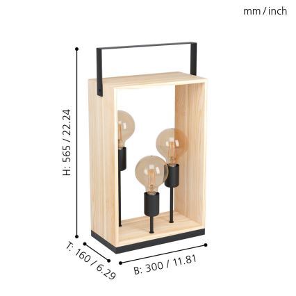 Eglo - Stolna lampa 3xE27/40W/230V