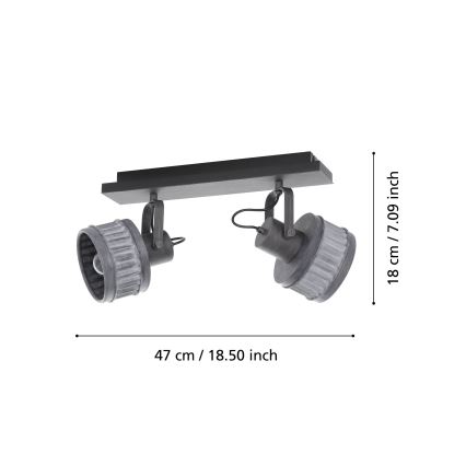 Eglo 43445 - Reflektor TURROCK 2xE27/28W/230V