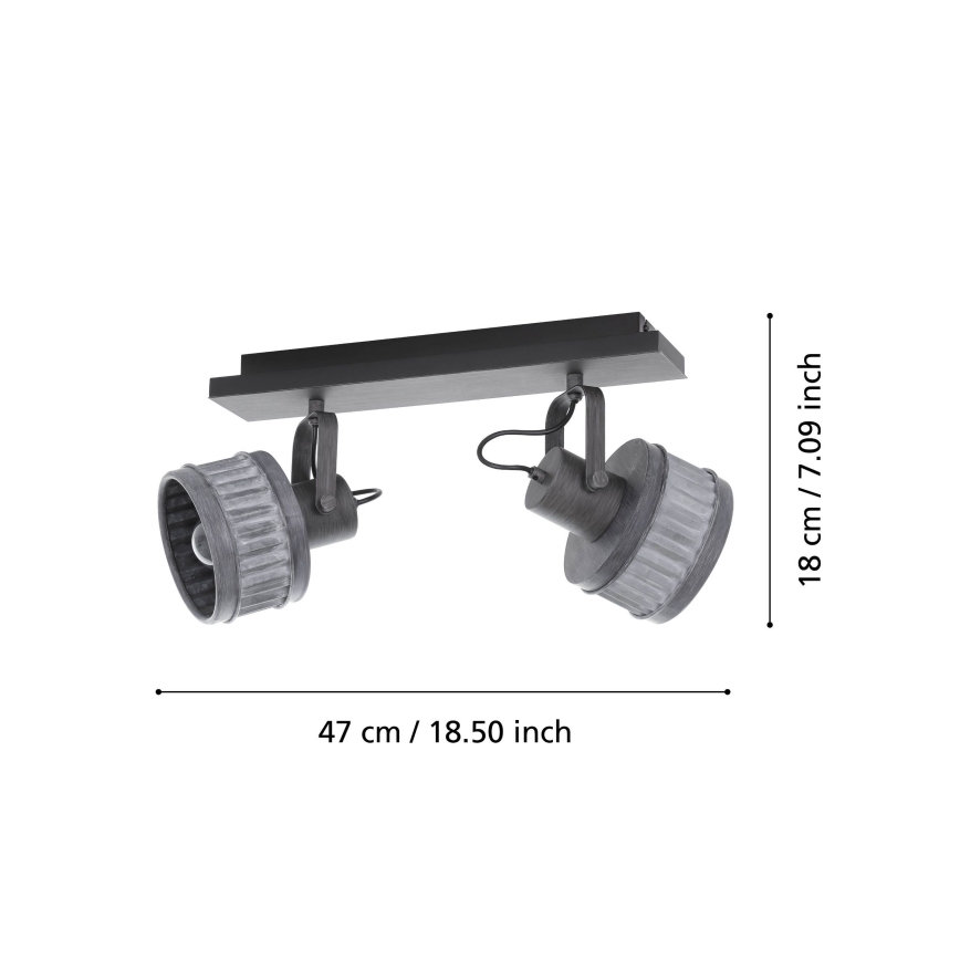 Eglo 43445 - Reflektor TURROCK 2xE27/28W/230V