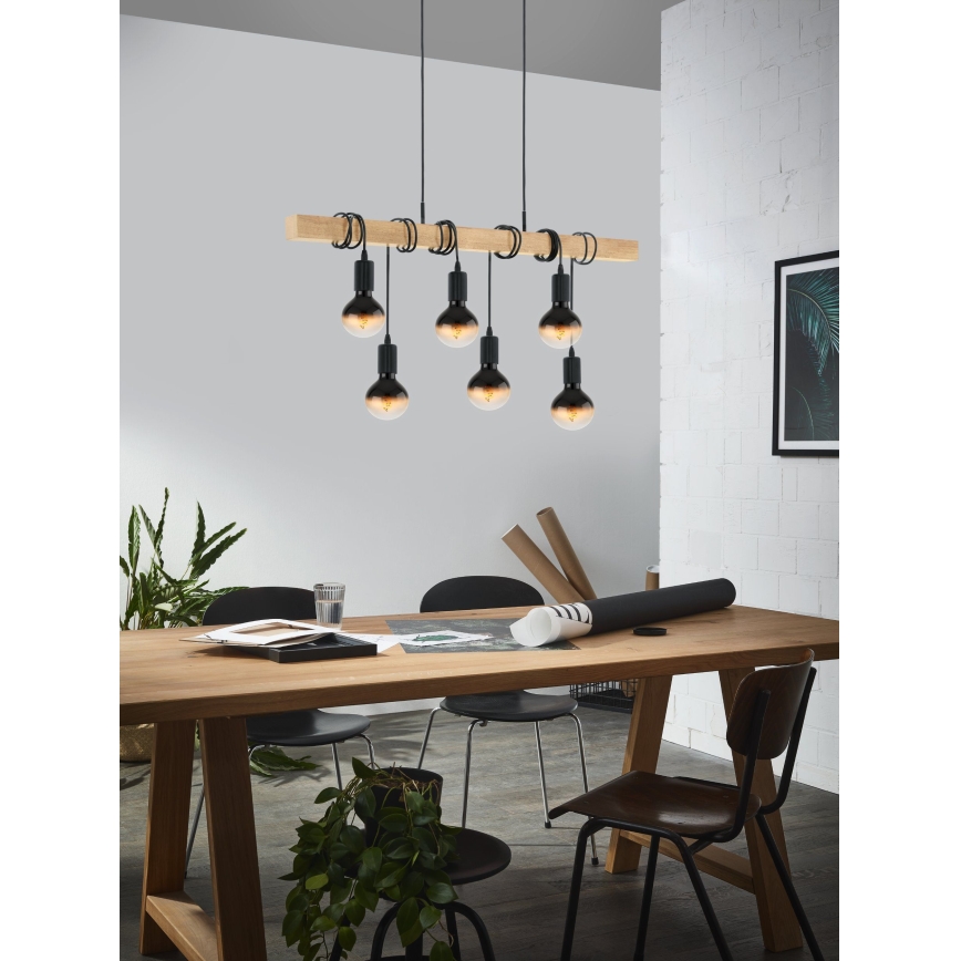 Eglo - Luster na sajli TOWNSHEND 6xE27/60W/230V
