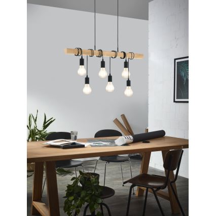 Eglo - Luster na sajli TOWNSHEND 6xE27/60W/230V