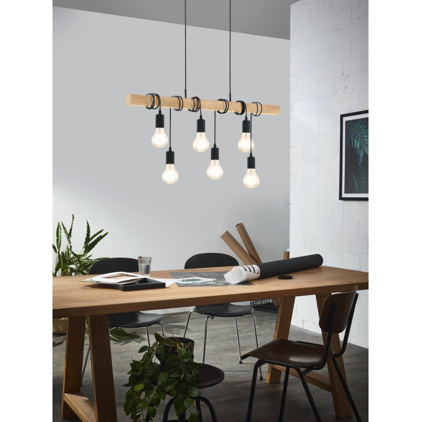 Eglo - Luster na sajli TOWNSHEND 6xE27/60W/230V