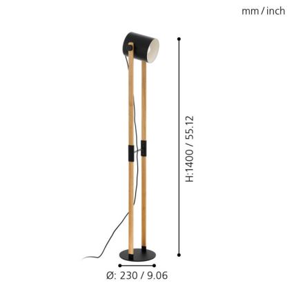 Eglo - Podna lampa 1xE27/28W/230V - FSC certificirano