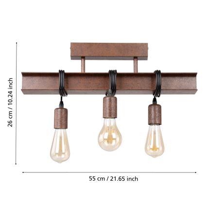 Eglo - Nadgradni luster TOWNSHEND 3xE27/60W/230V