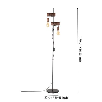 Eglo - Podna lampa 2xE27/10W/230V